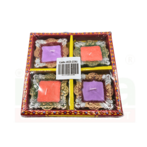 Fancy Diya Wax Square (M-4Pc) (Ecd-27A)