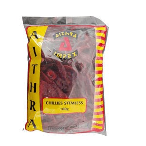Aithra Chilli Whole Stemless 100g