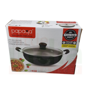 Papaya Deep Kadai 300mm with Glass Lid