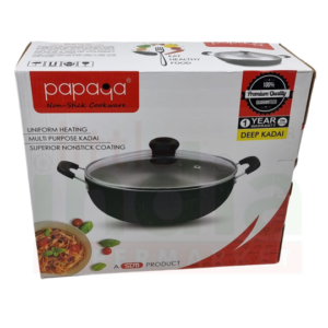 Papaya Deep Kadai 350mm with Glass Lid